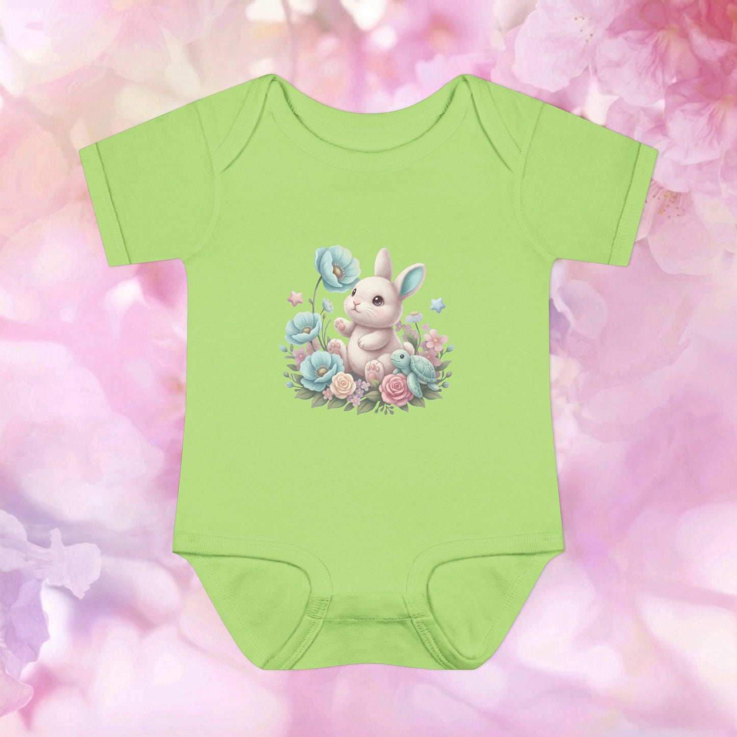 Floral Friends Bunny & Turtle - Infant Baby Bodysuit
