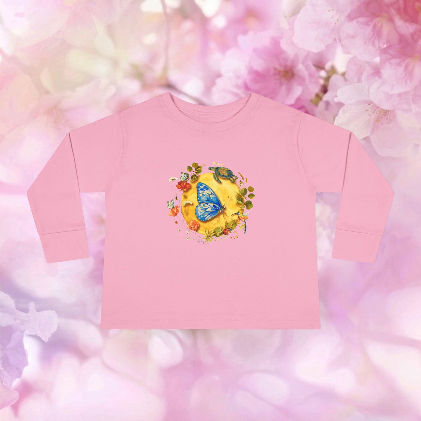 Midnight Wings Butterfly & Turtle – Toddler Long-Sleeve Tee