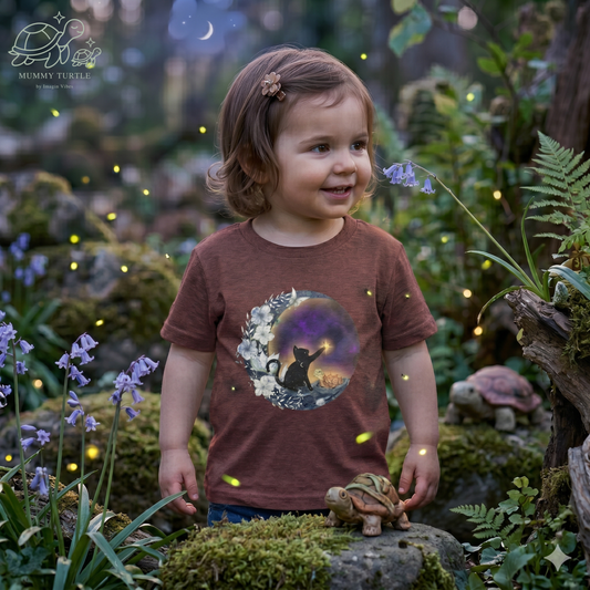Starlight Wishes & Moonbeams – The Turtle & Magic Cat Adventurous Tee