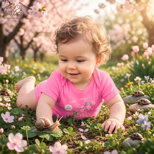 Yay! Spring! Turtle & Blossoms - Infant Baby Bodysuit