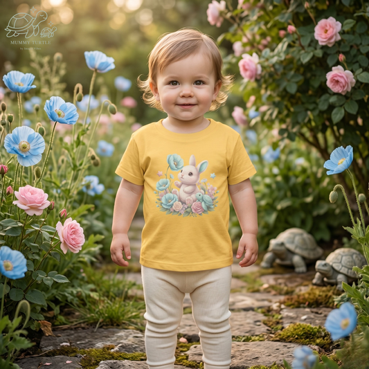 Blue Bunny Blossom Hop - Infant Fine Jersey Tee