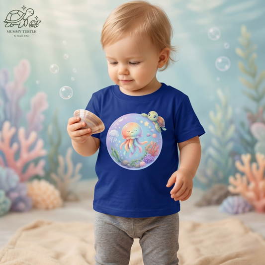 Deep Sea Bubble Jellyfish & Turtle - Infant Fine Jersey Tee