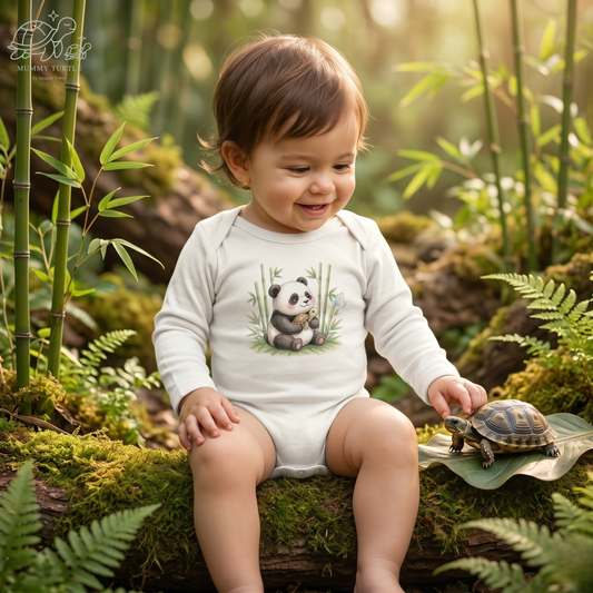 Bamboo Snuggles Panda & Turtle - Infant Long-Sleeve Bodysuit