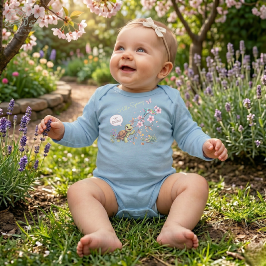 Yay! Spring! Blossoms & Birds - Infant Long-Sleeve Bodysuit