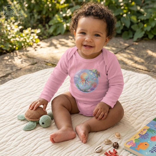 Deep Sea Magic Jellyfish & Turtle - Infant Long-Sleeve Bodysuit