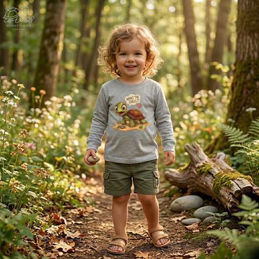 Cozy Wonders What The Shell?! – Toddler Long-Sleeve Tee
