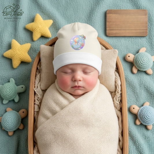 Floating Undersea Magic Jellyfish & Turtle – Infant Beanie