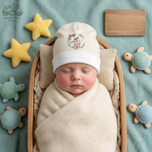 Bunny Hugs & Little Hearts - Infant Baby Beanie