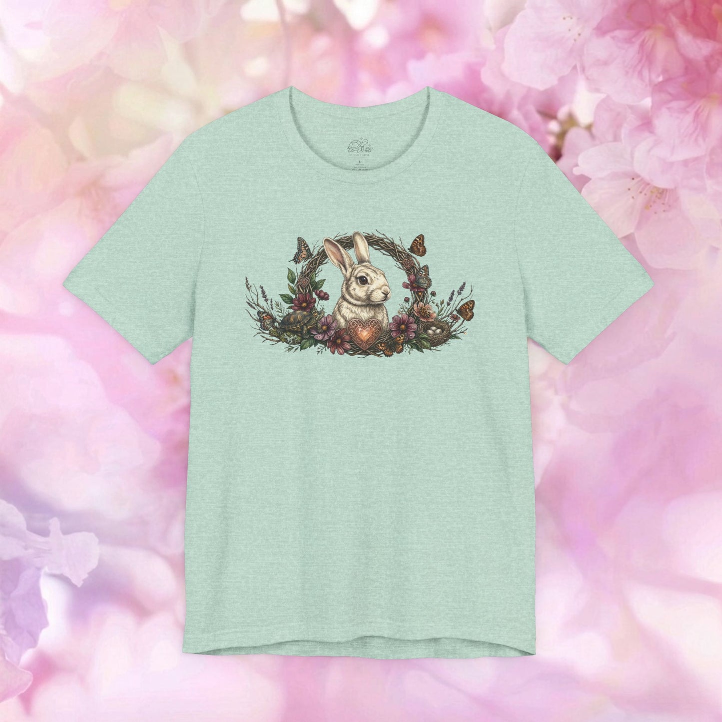 The Heart of the Nest Bunny & Turtle - Unisex Jersey Tee