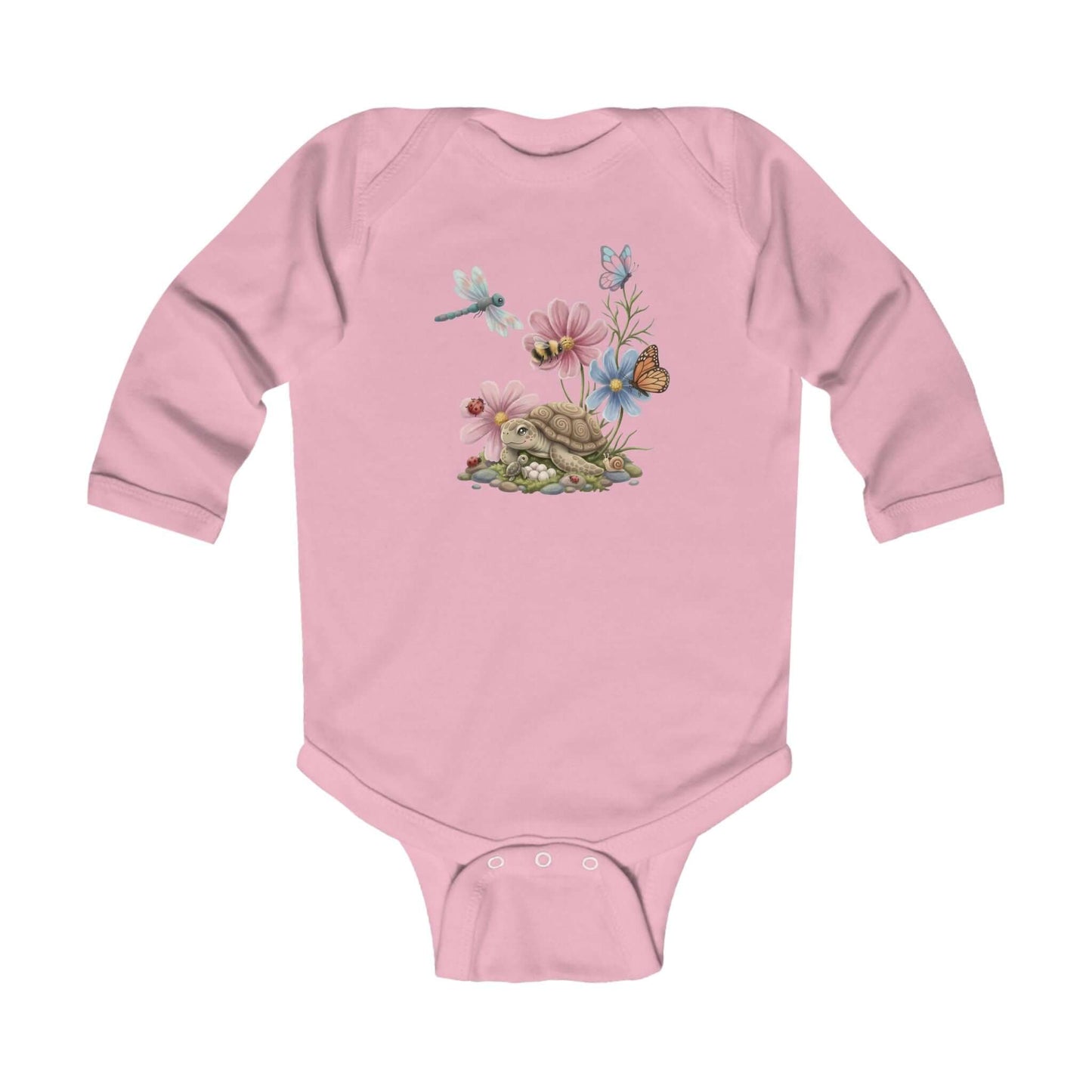 Blossom Turtle Infant Long-Sleeve Bodysuit