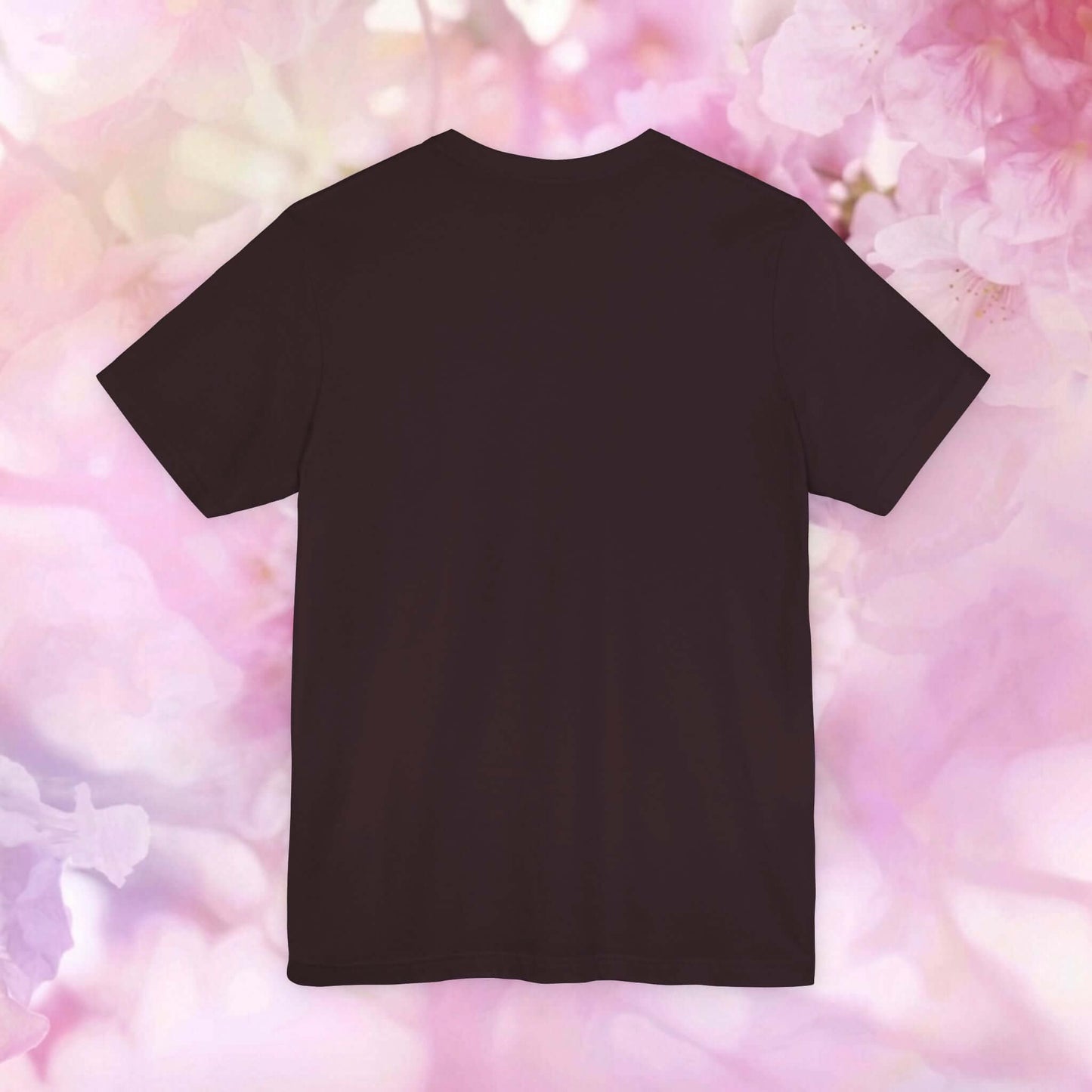 Back view of Deep Sea Wonder Unisex Jellyfish T-Shirt on a floral background, featuring deep sea graphic t-shirt design.