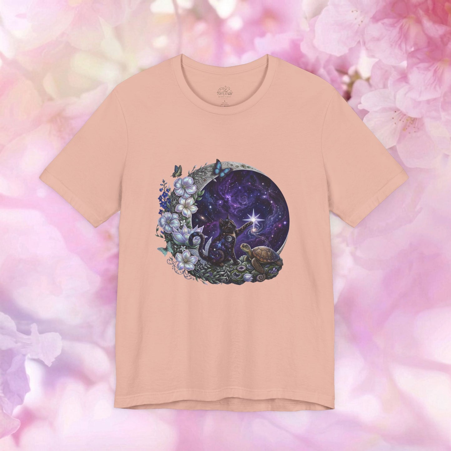Starlight Wishes Celestial Cat & Turtle - Unisex Jersey Tee