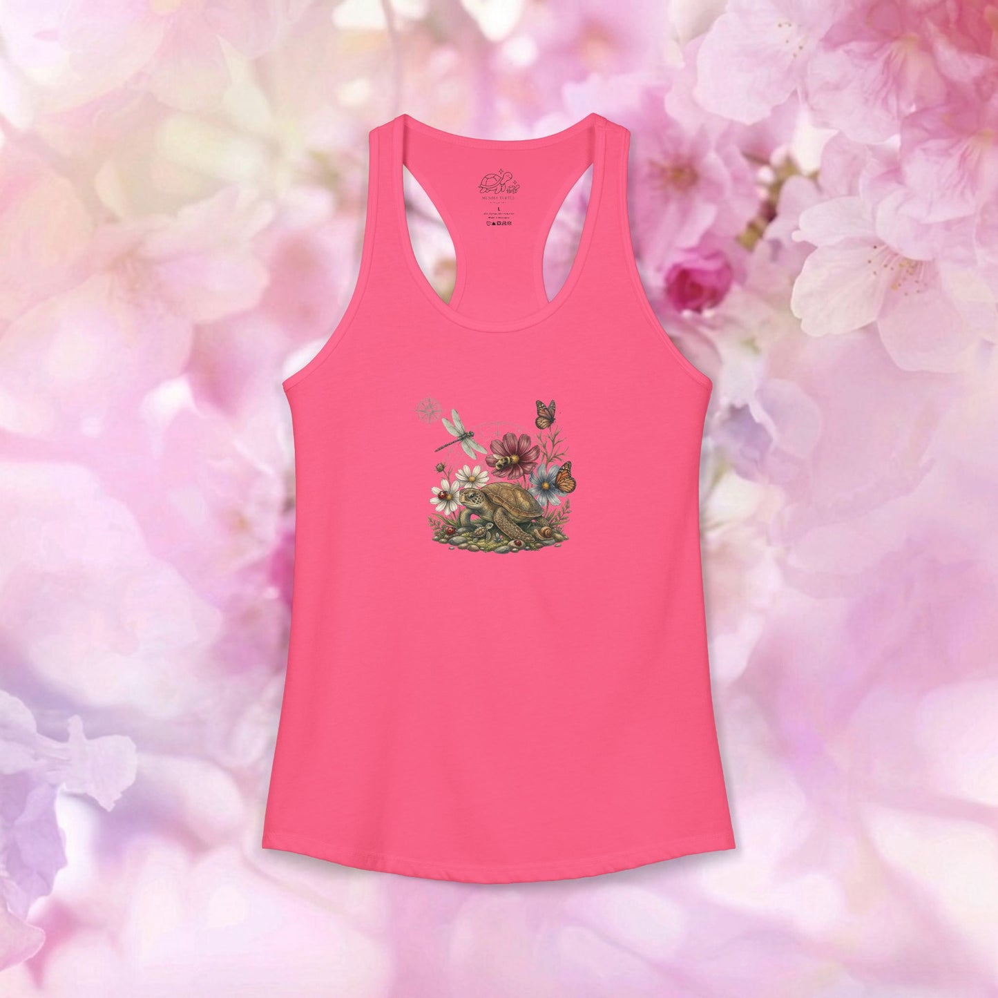Wildflower Bouquet Turtle - Women's Racerback Tank Top