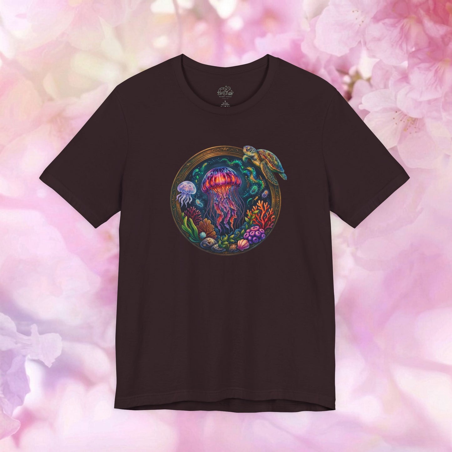 "Deep Sea Wonder" Jellyfish & Turtle Unisex Jersey Tee