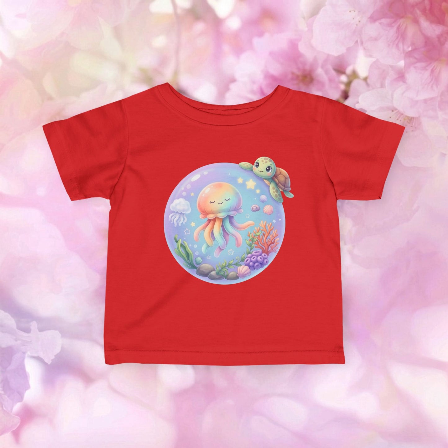 Deep Sea Bubble Jellyfish & Turtle - Infant Fine Jersey Tee