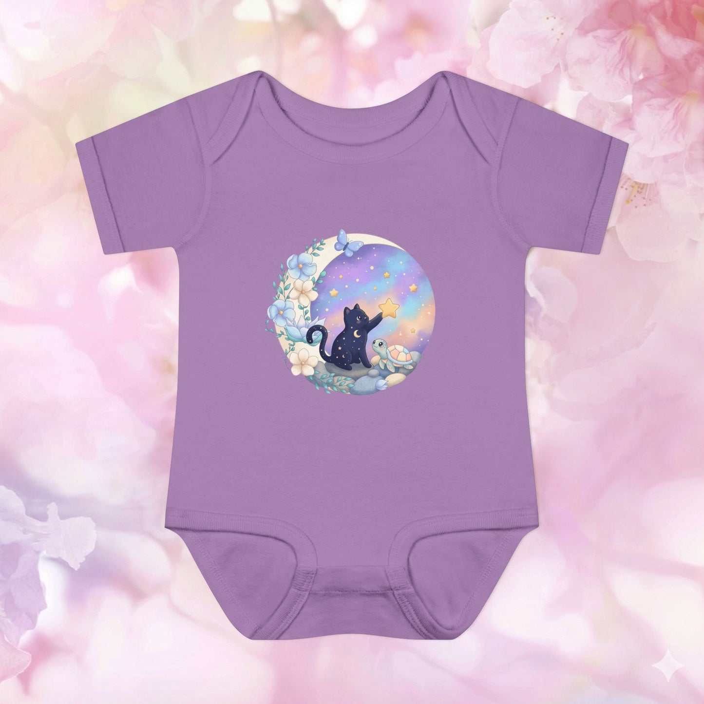 Starlight Wishes Cat & Turtle - Infant Baby Bodysuit