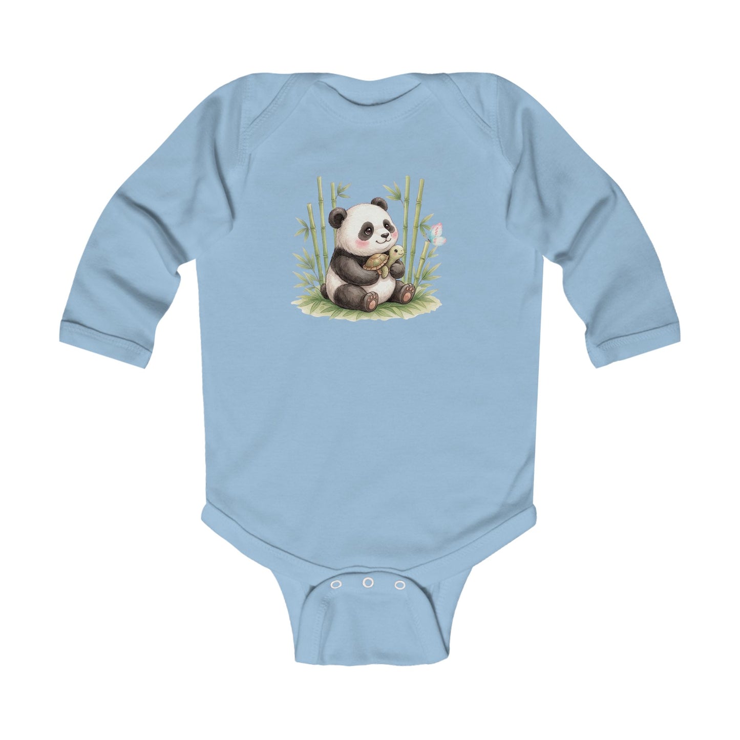 Bamboo Snuggles Panda & Turtle - Infant Long-Sleeve Bodysuit
