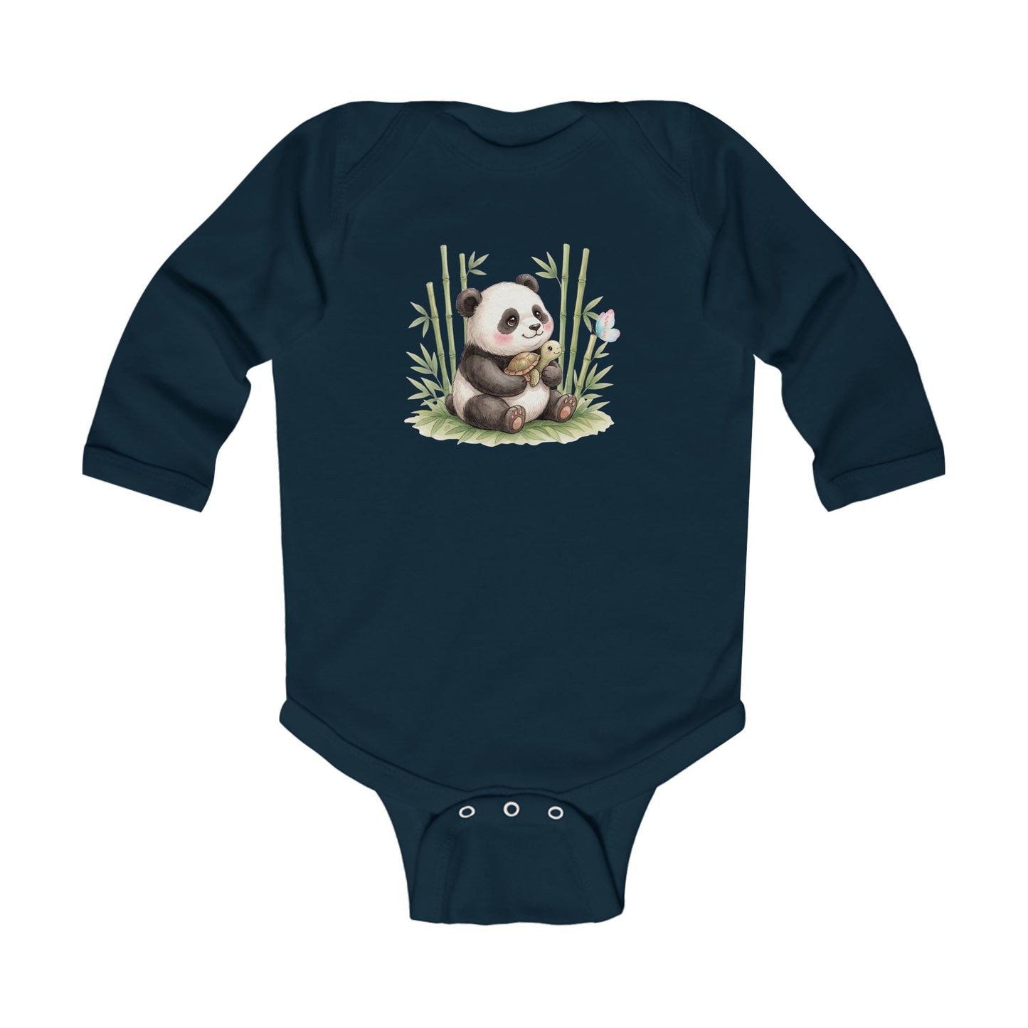 Bamboo Snuggles Panda & Turtle - Infant Long-Sleeve Bodysuit