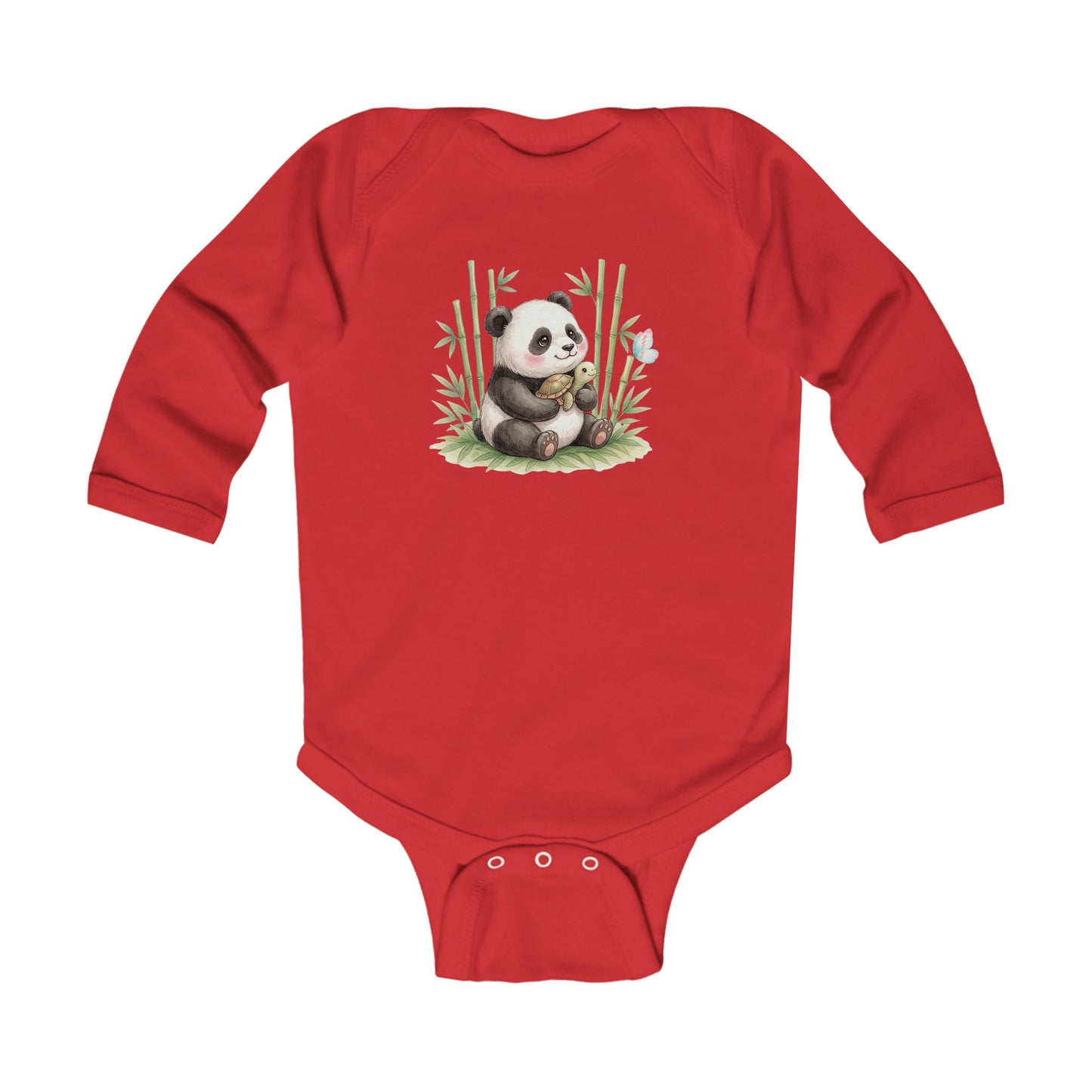 Bamboo Snuggles Panda & Turtle - Infant Long-Sleeve Bodysuit