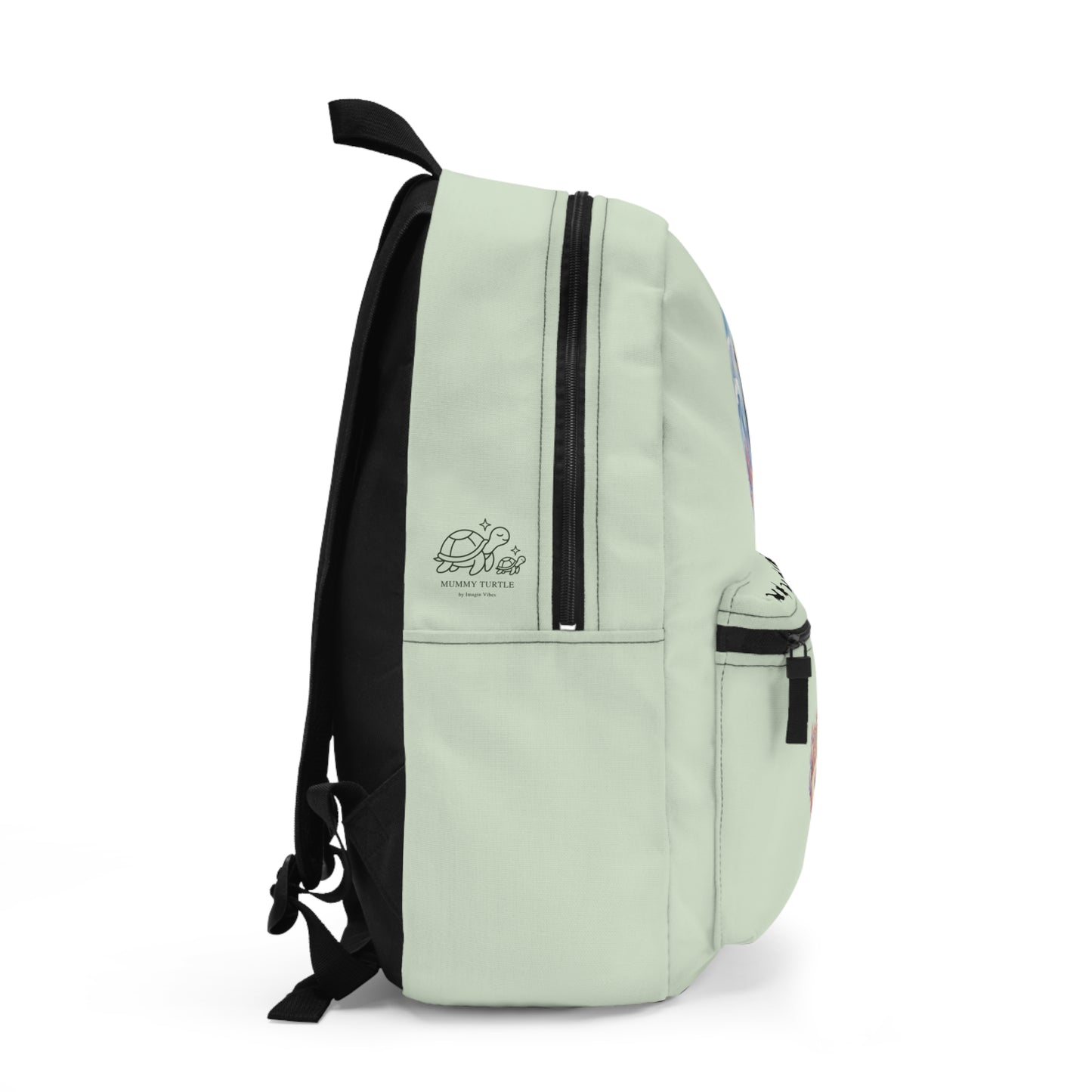 Kids otter backpack side view with playful ocean-themed design, ideal for school and adventures.