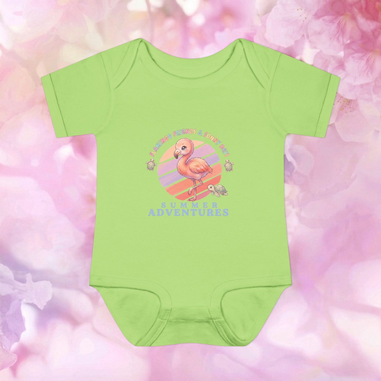 Summer Adventures Flamingo & Turtle - Infant Baby Bodysuit