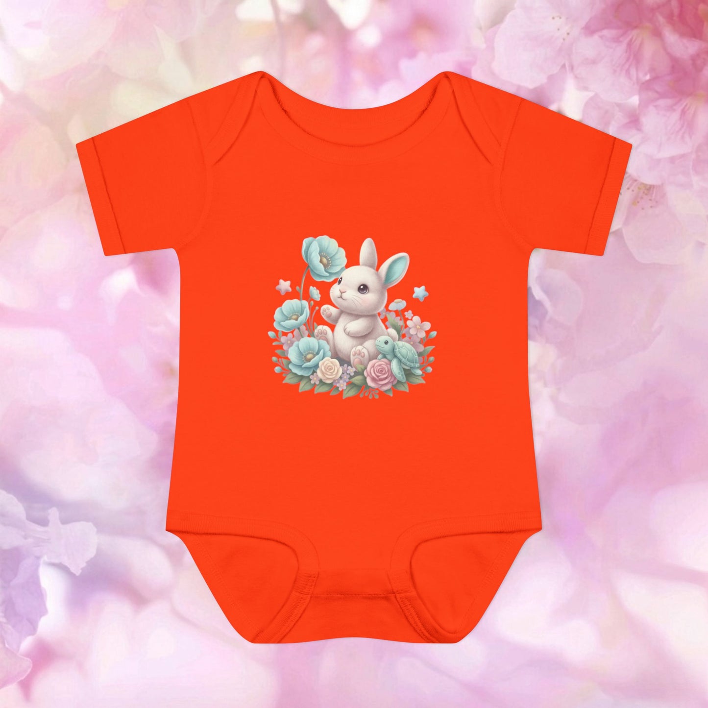 Floral Friends Bunny & Turtle - Infant Baby Bodysuit