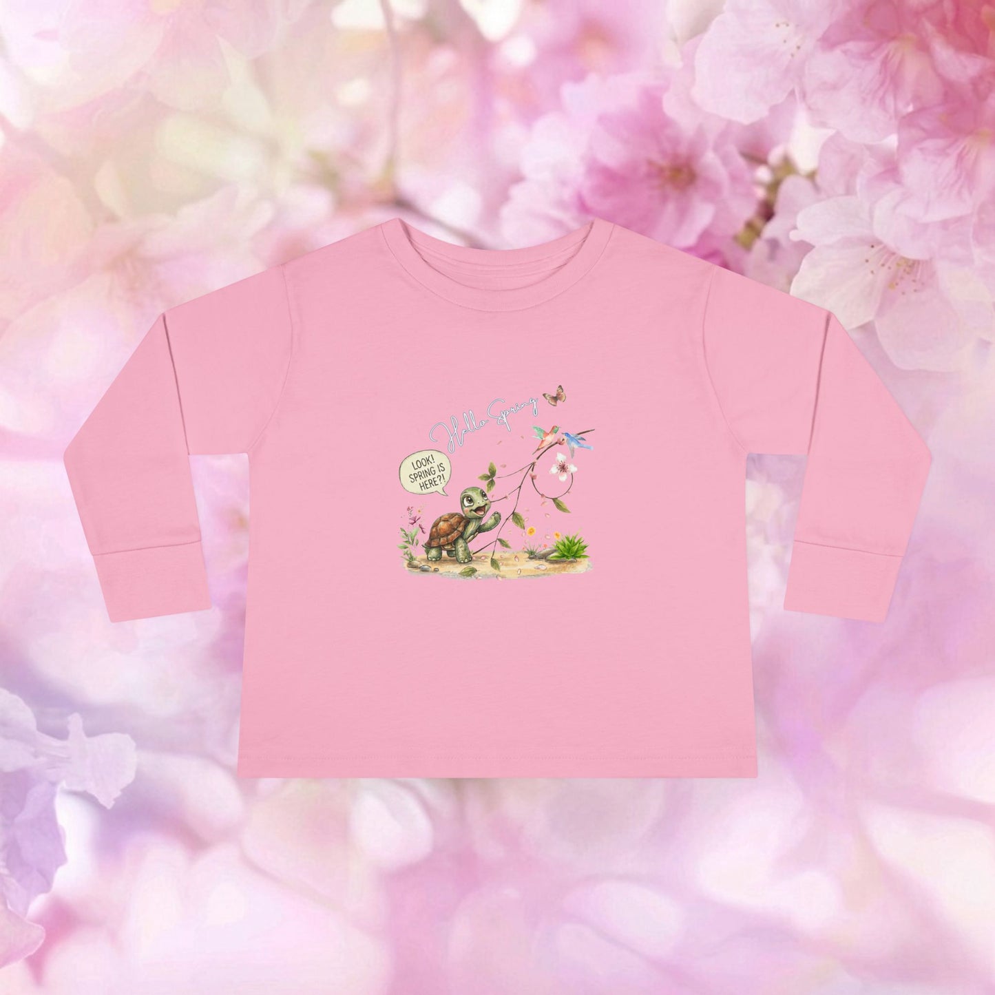 Floral Season Bliss Blossoms & Birds – Toddler Long-Sleeve Tee