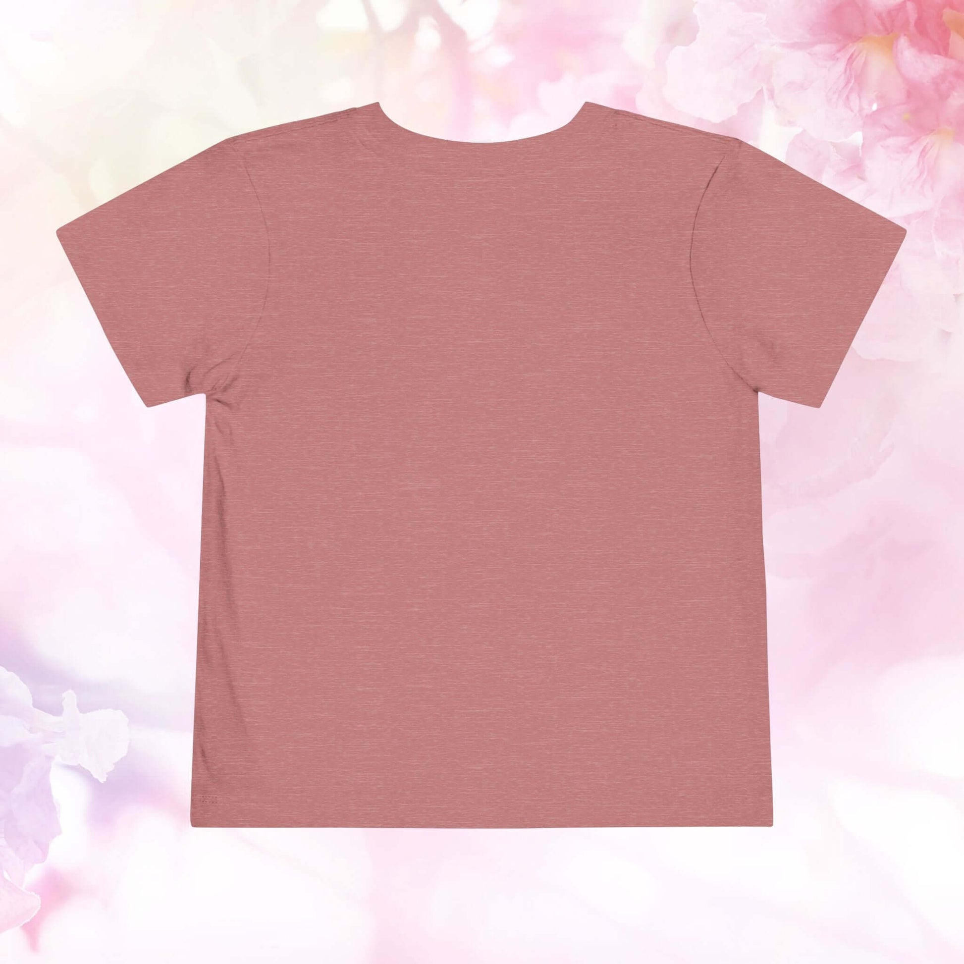Back view of the Radiant Blue Butterfly Toddler T-Shirt on a soft watercolor background.