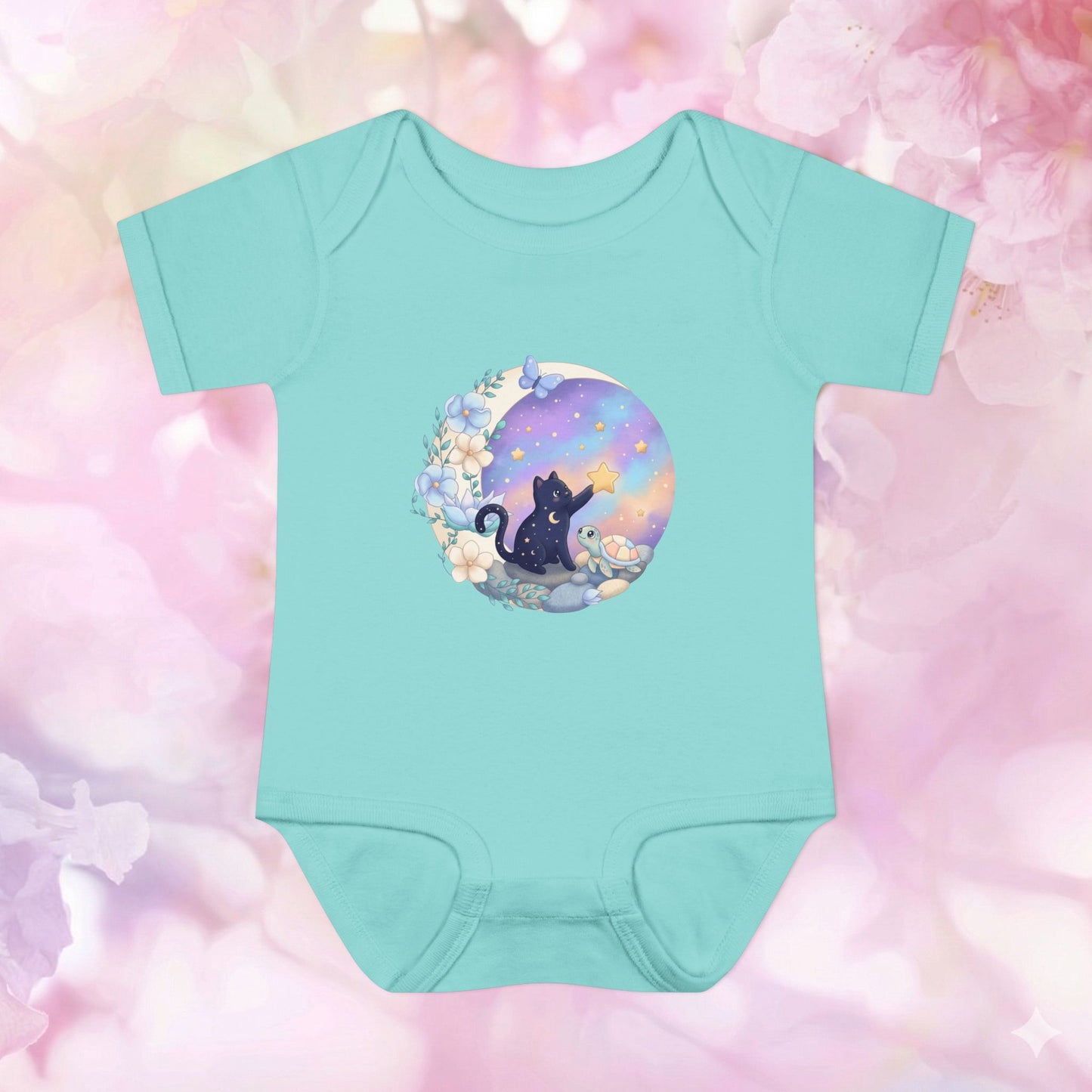 Starlight Wishes Cat & Turtle - Infant Baby Bodysuit