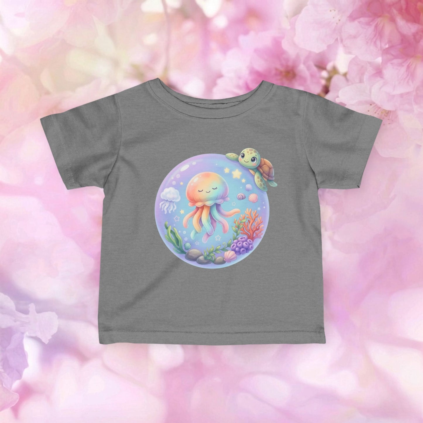 Deep Sea Bubble Jellyfish & Turtle - Infant Fine Jersey Tee