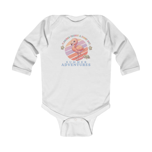 Summer Adventures Flamingo & Turtle - Infant Long-Sleeve Bodysuit