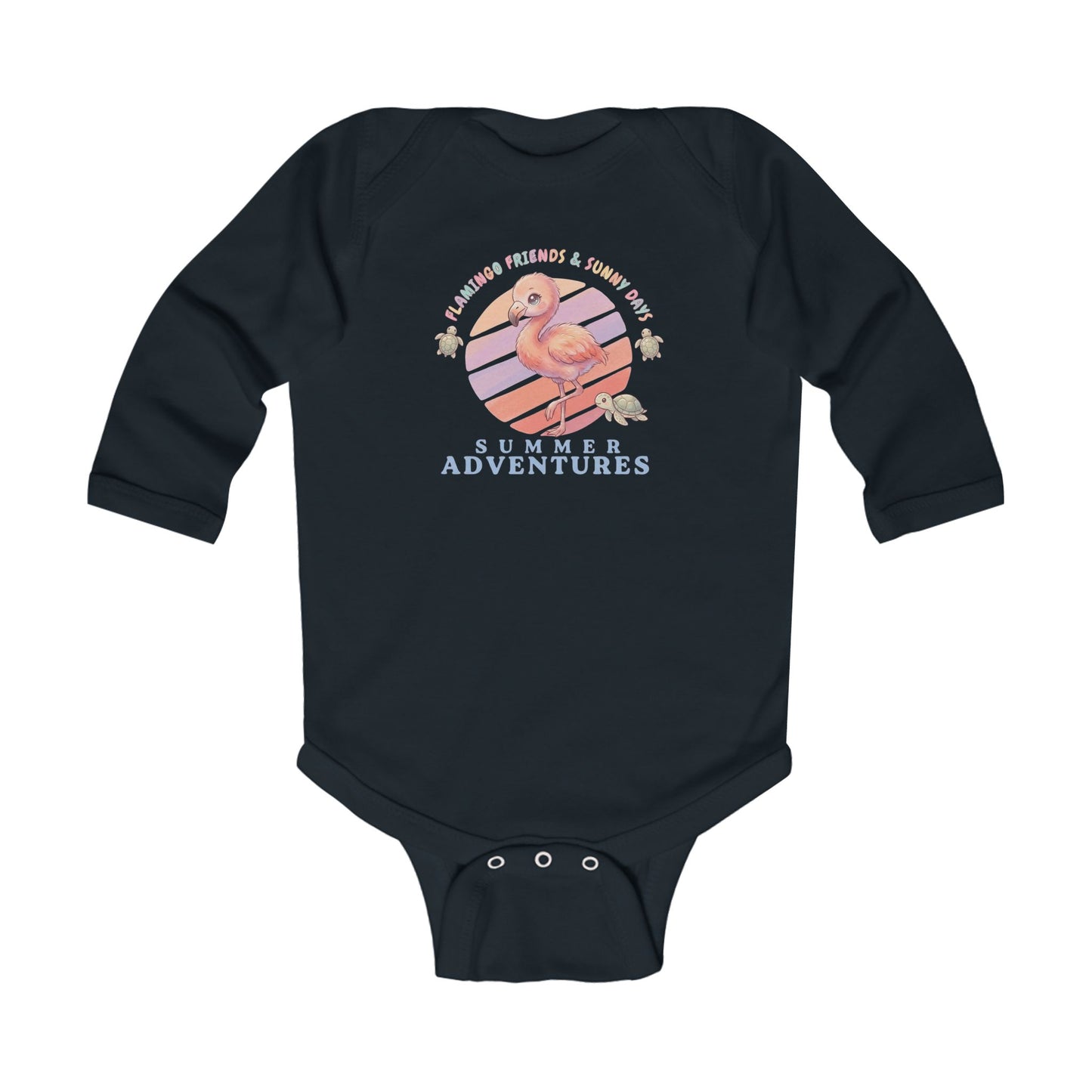 Summer Adventures Flamingo & Turtle - Infant Long-Sleeve Bodysuit