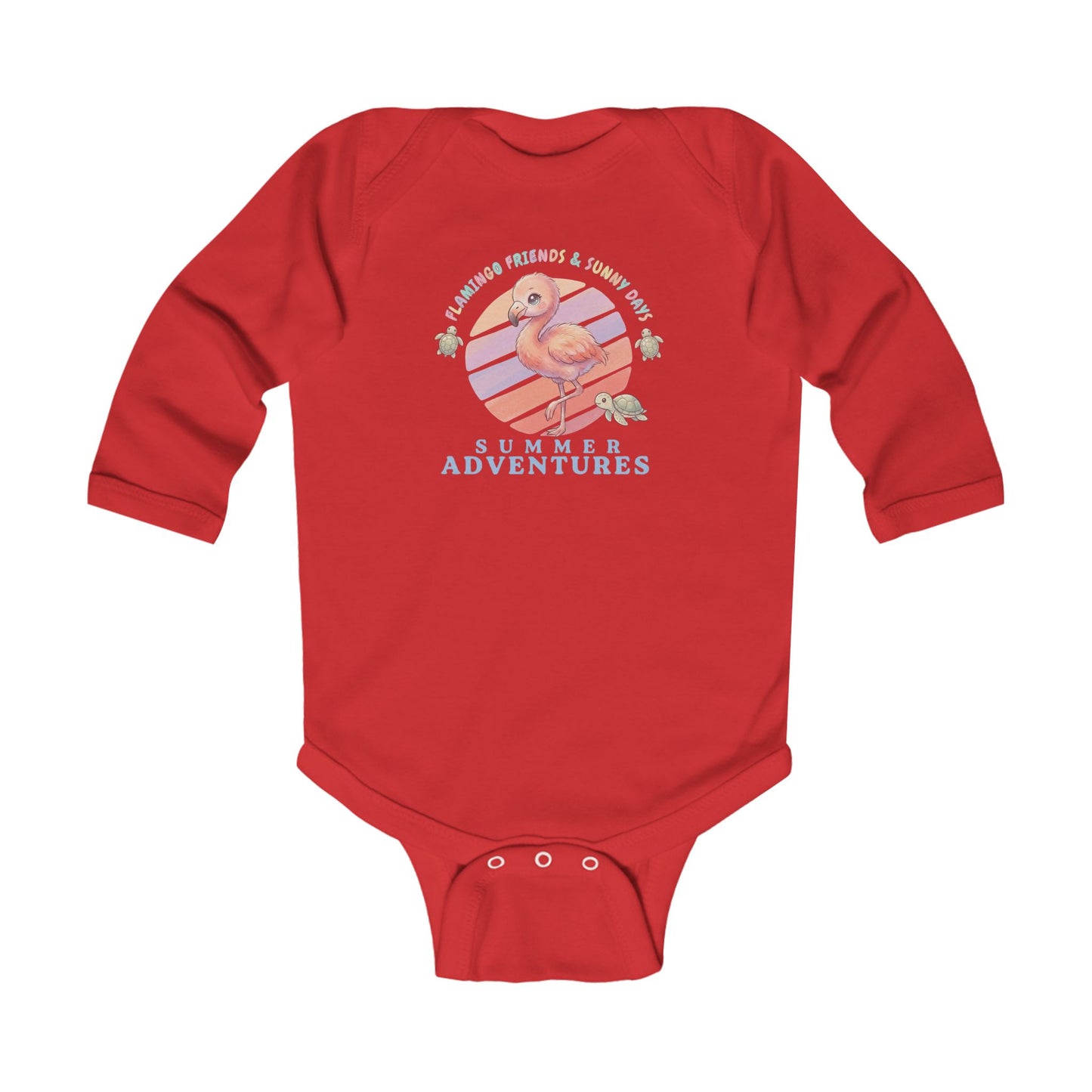 Summer Adventures Flamingo & Turtle - Infant Long-Sleeve Bodysuit