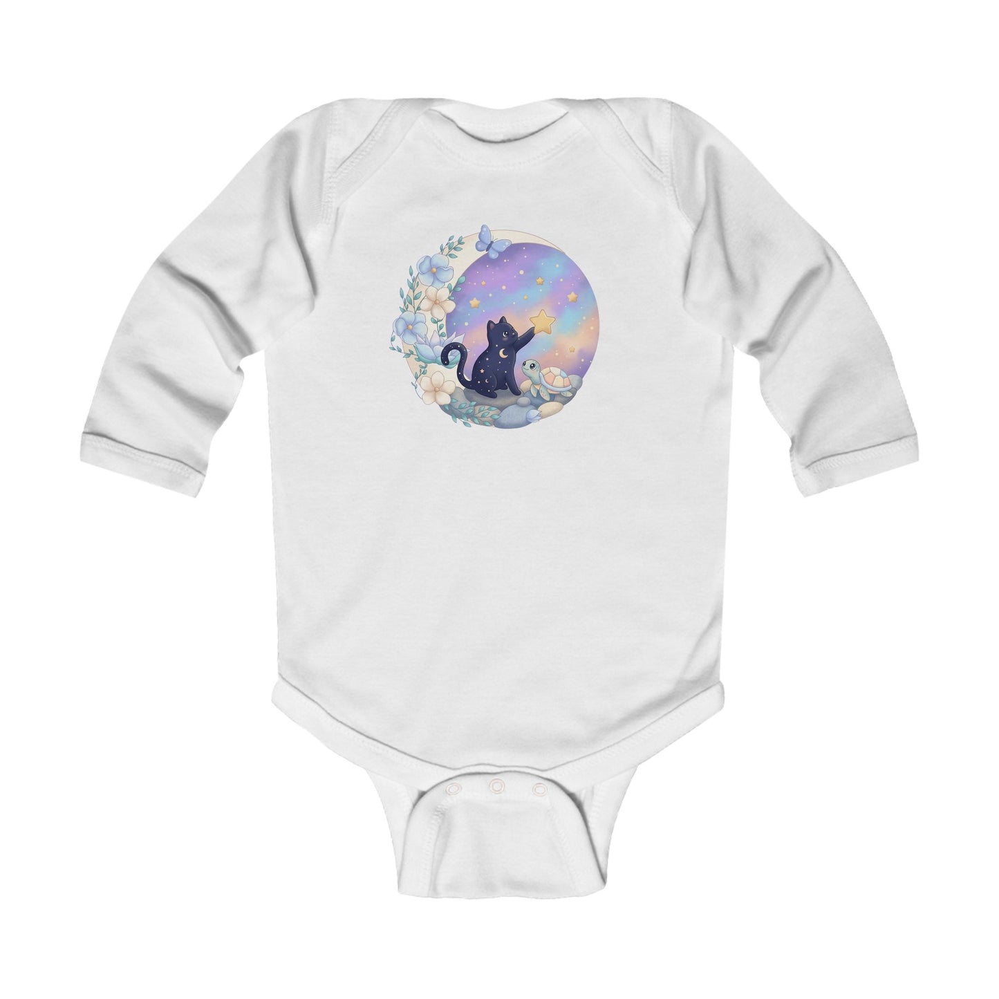 Starlight Wishes Celestial Cat & Turtle - Infant Long-Sleeve Bodysuit