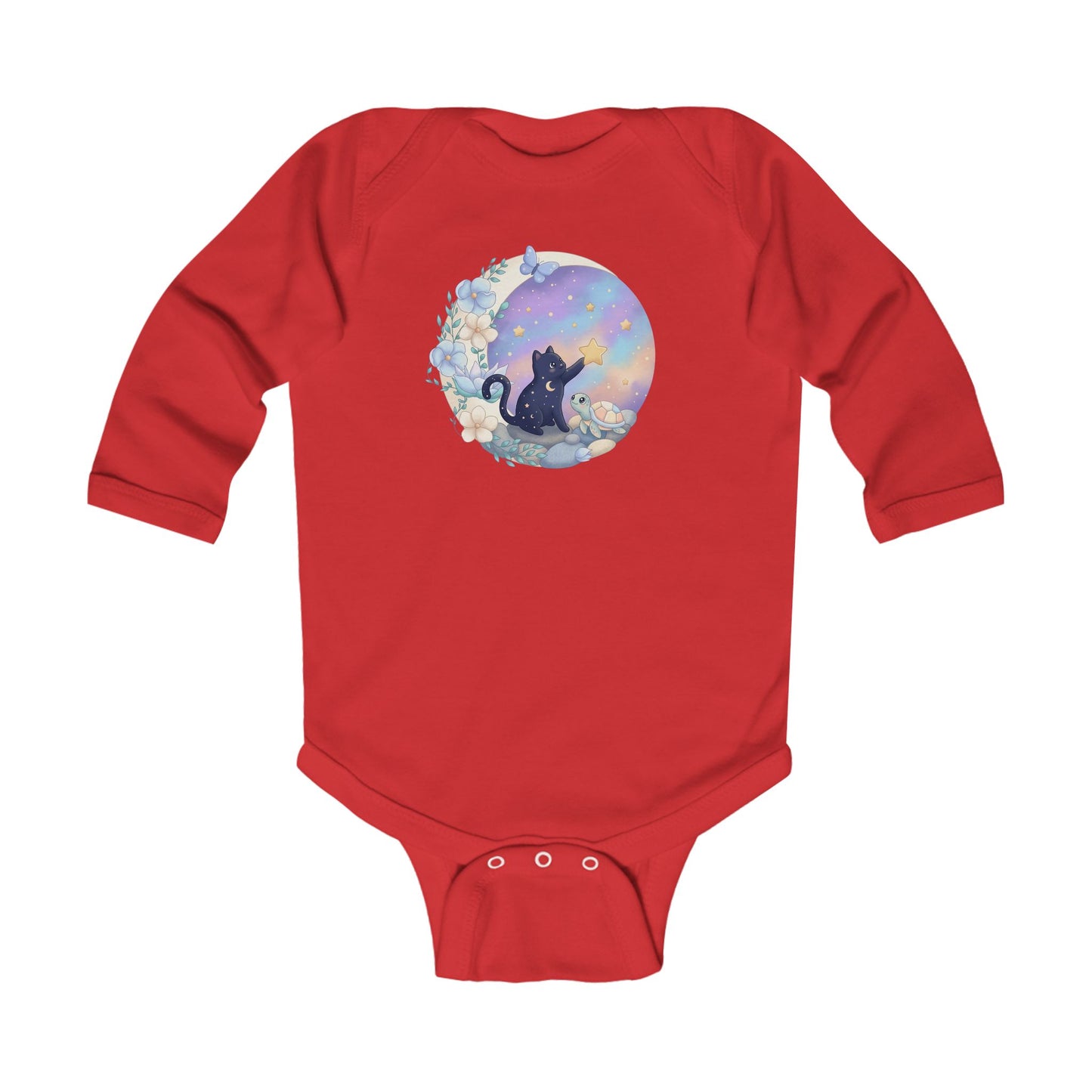 Starlight Wishes Celestial Cat & Turtle - Infant Long-Sleeve Bodysuit