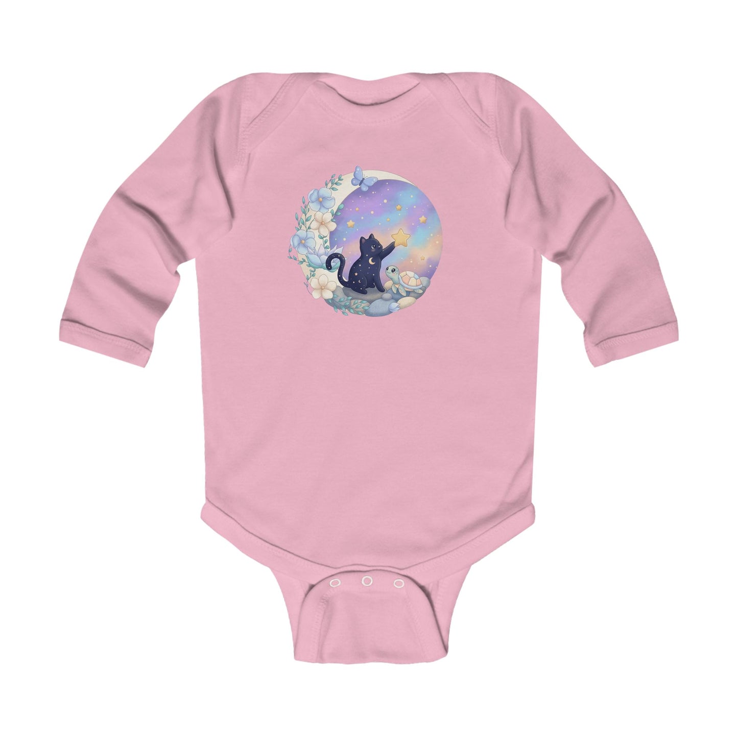 Starlight Wishes Celestial Cat & Turtle - Infant Long-Sleeve Bodysuit
