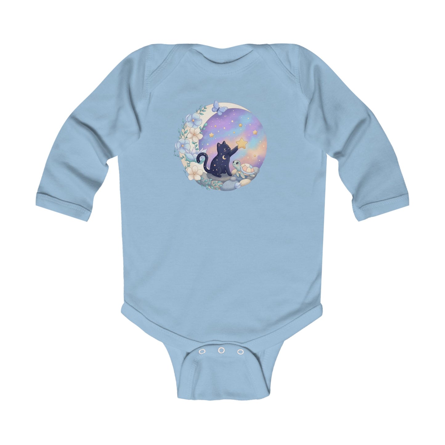 Starlight Wishes Celestial Cat & Turtle - Infant Long-Sleeve Bodysuit