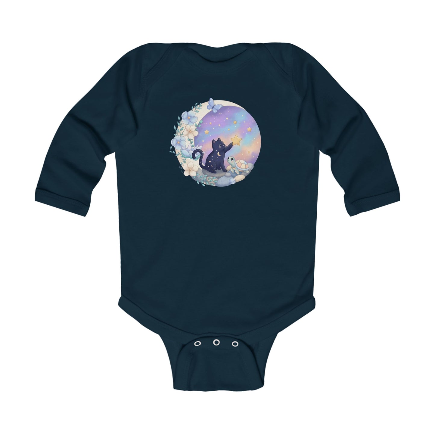 Starlight Wishes Celestial Cat & Turtle - Infant Long-Sleeve Bodysuit