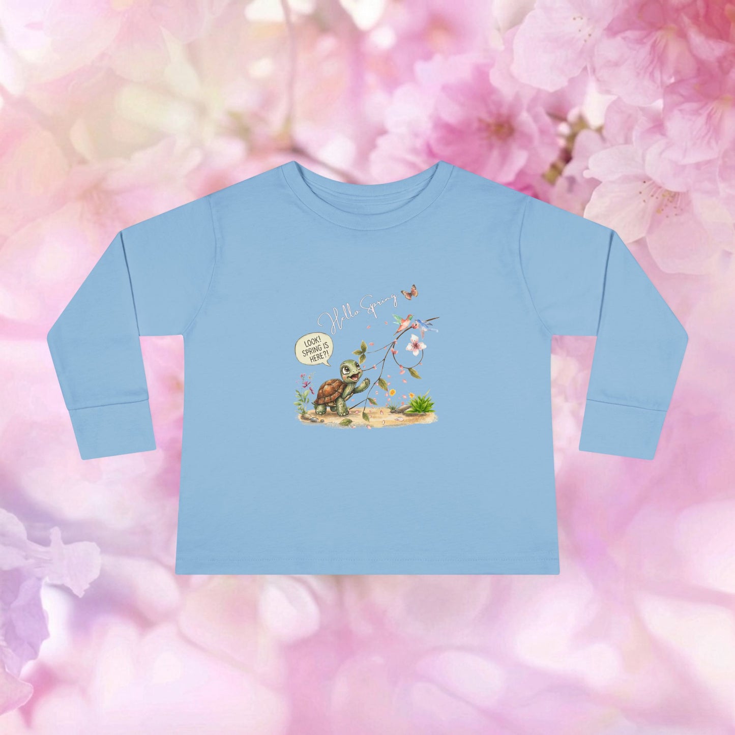 Floral Season Bliss Blossoms & Birds – Toddler Long-Sleeve Tee