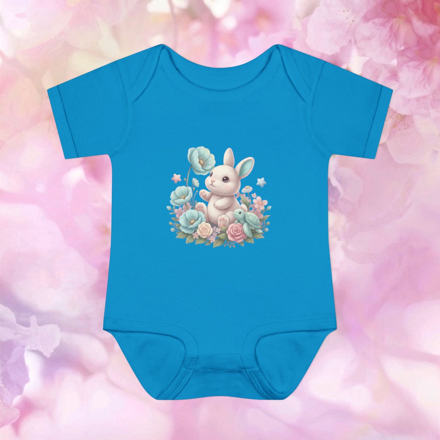 Floral Friends Bunny & Turtle - Infant Baby Bodysuit