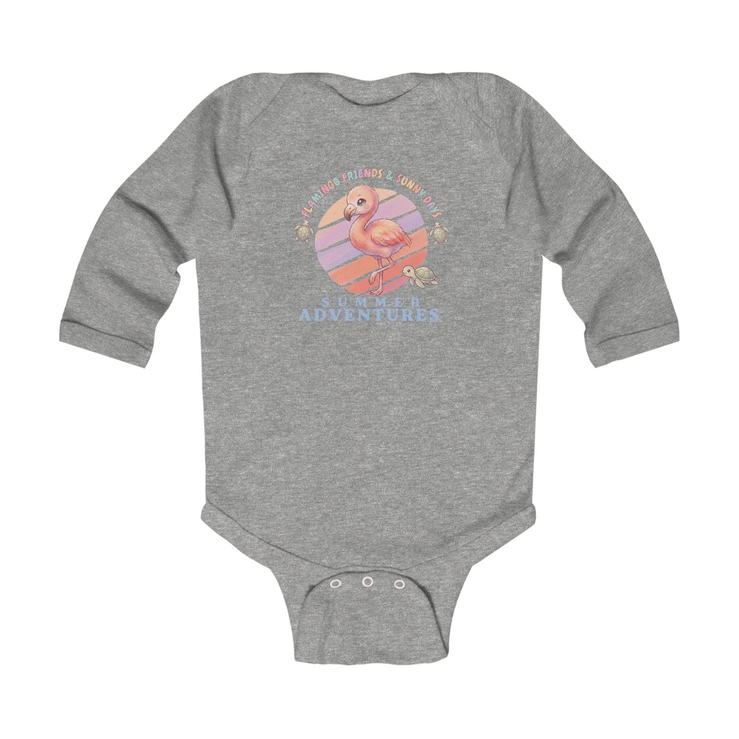 Summer Adventures Flamingo & Turtle - Infant Long-Sleeve Bodysuit