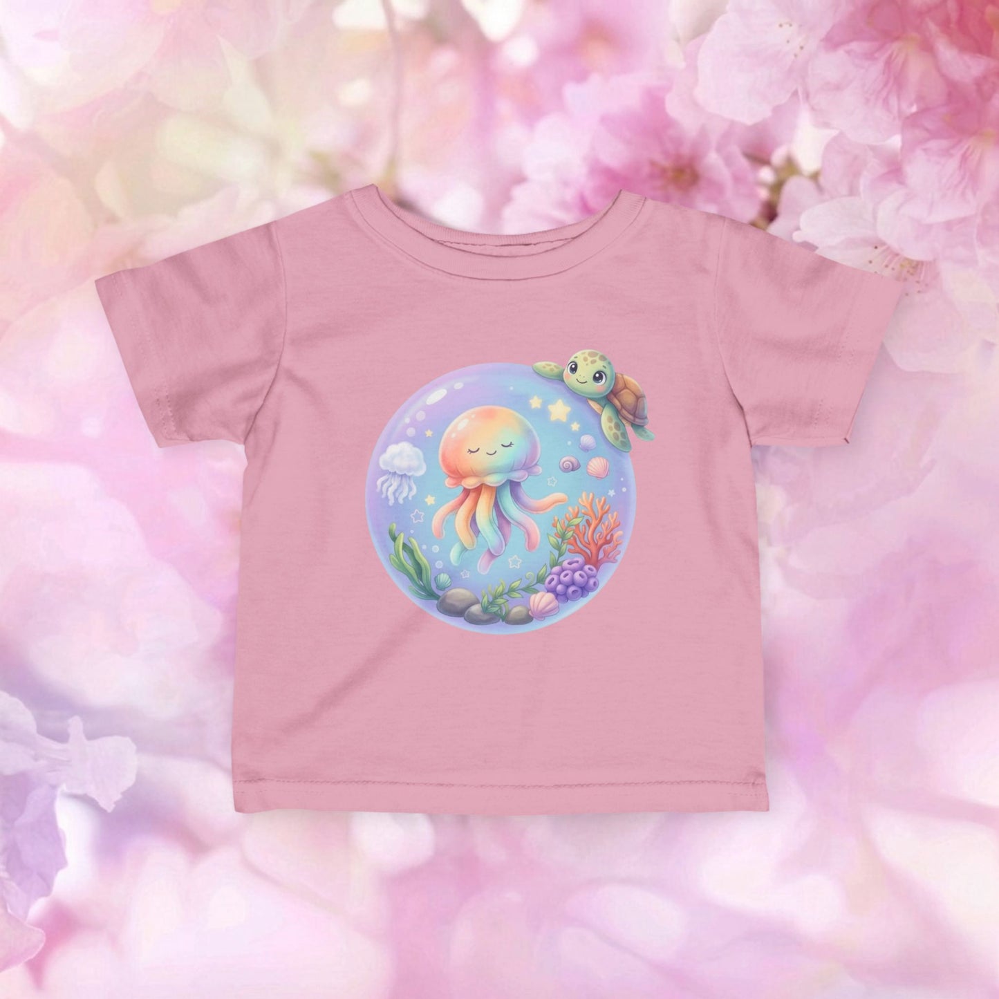 Deep Sea Bubble Jellyfish & Turtle - Infant Fine Jersey Tee