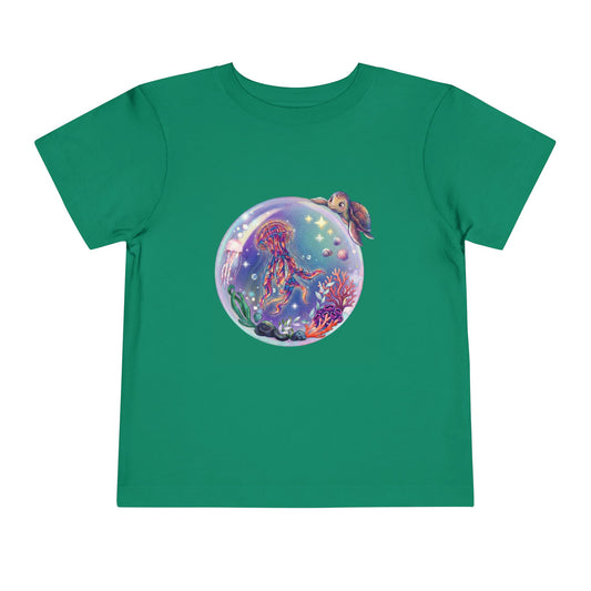 Magical Undersea Bubble & Tiny Turtle — Toddler Short Sleeve Tee