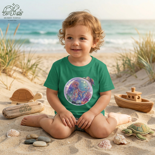Magical Undersea Bubble & Tiny Turtle — Toddler Short Sleeve Tee