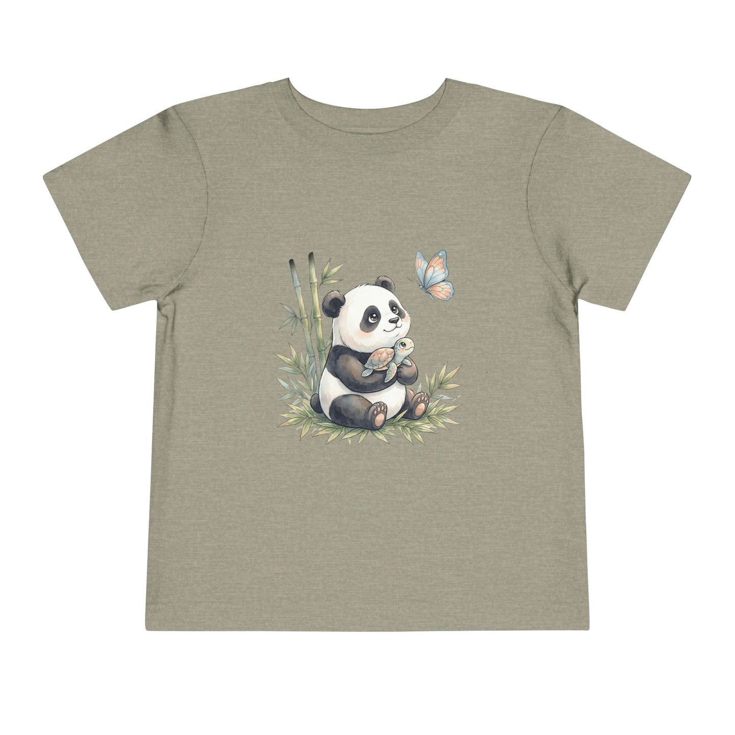 Sweet Panda & Tiny Turtle Bamboo Adventure — Toddler Short Sleeve Tee