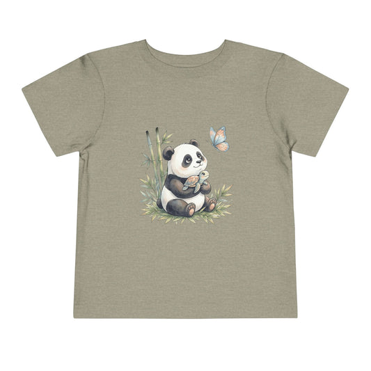 Sweet Panda & Tiny Turtle Bamboo Adventure — Toddler Short Sleeve Tee
