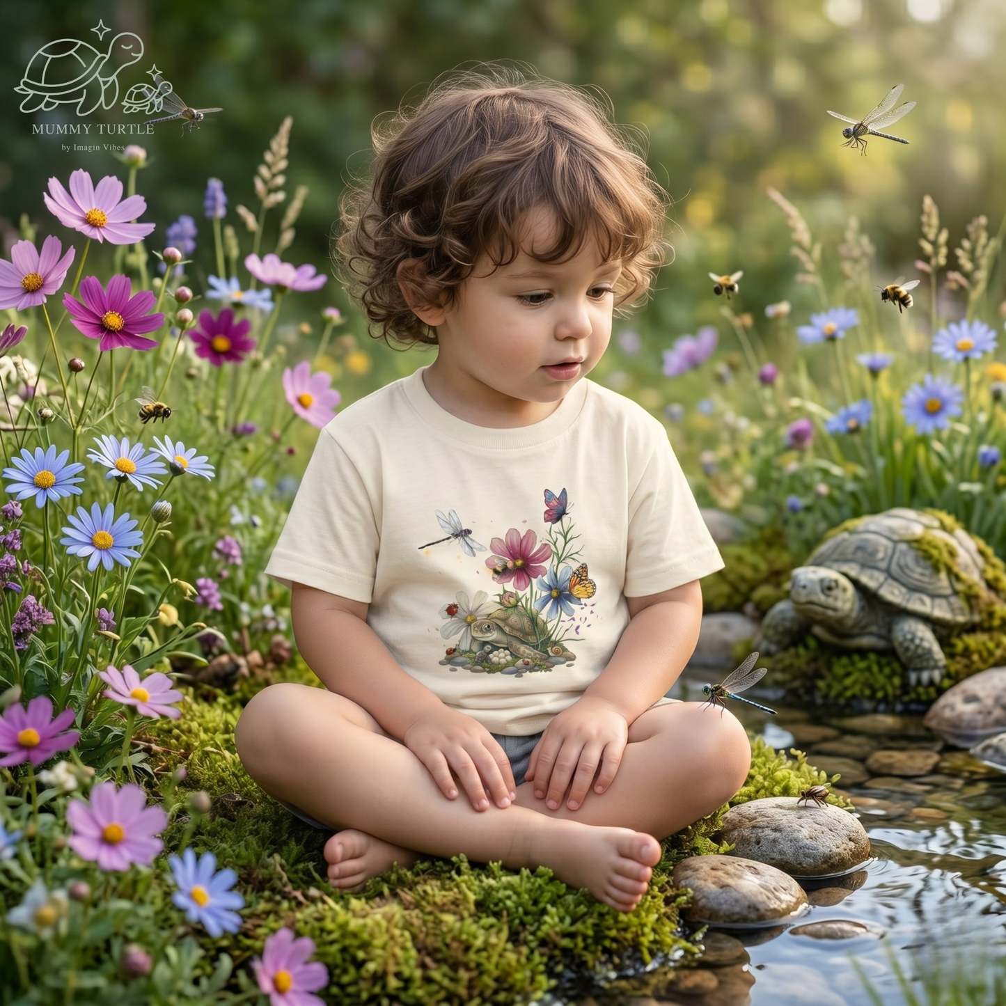 Hide & Seek in the Wildflowers – A Mummy Turtle Discovery Tee
