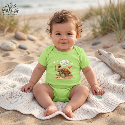 My Cozy Shell -  Cute Turtle Infant Baby Bodysuit