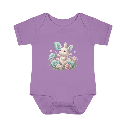 Floral Friends Bunny & Turtle - Infant Baby Bodysuit