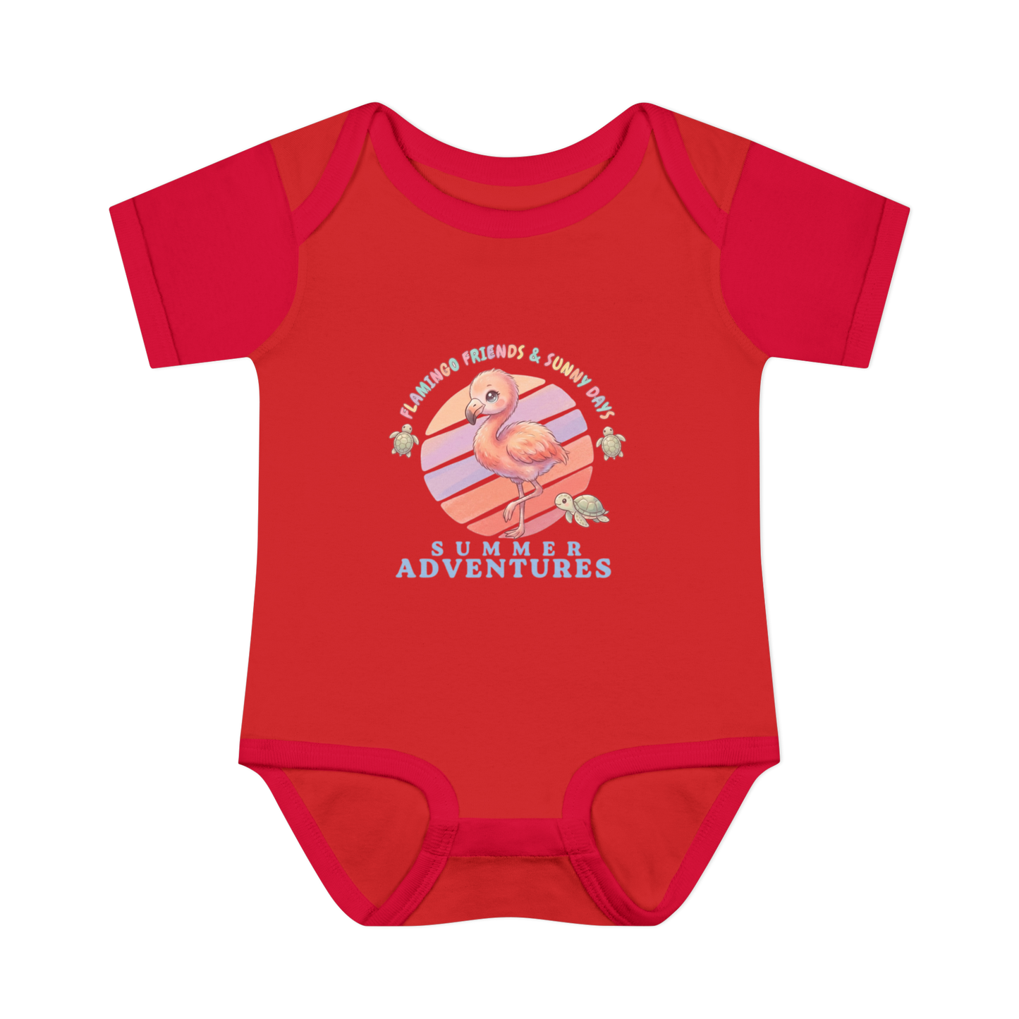 Summer Adventures Flamingo & Turtle - Infant Baby Bodysuit